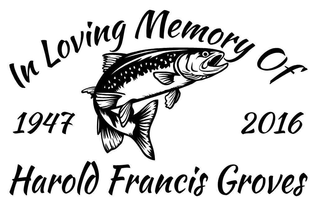 In Loving Memory – Fisherman Trout Sticker Decal Fishing Memorial Personalized