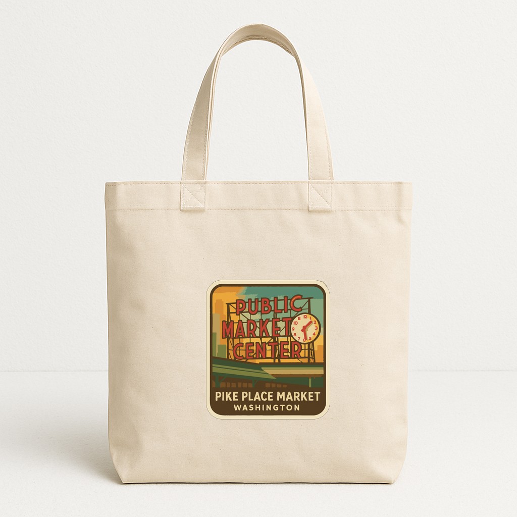 Pike Place Market Washington Iron On Heat Transfer Vinyl HTV Die-Cut Symbolic