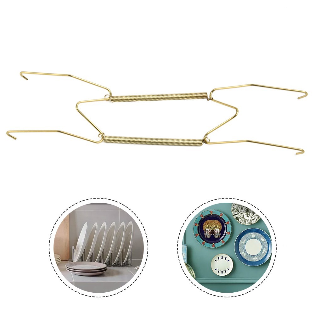 Dish Holder Display Gadget Gold Hook Wire 8/10/12/14/16inch Adjustable