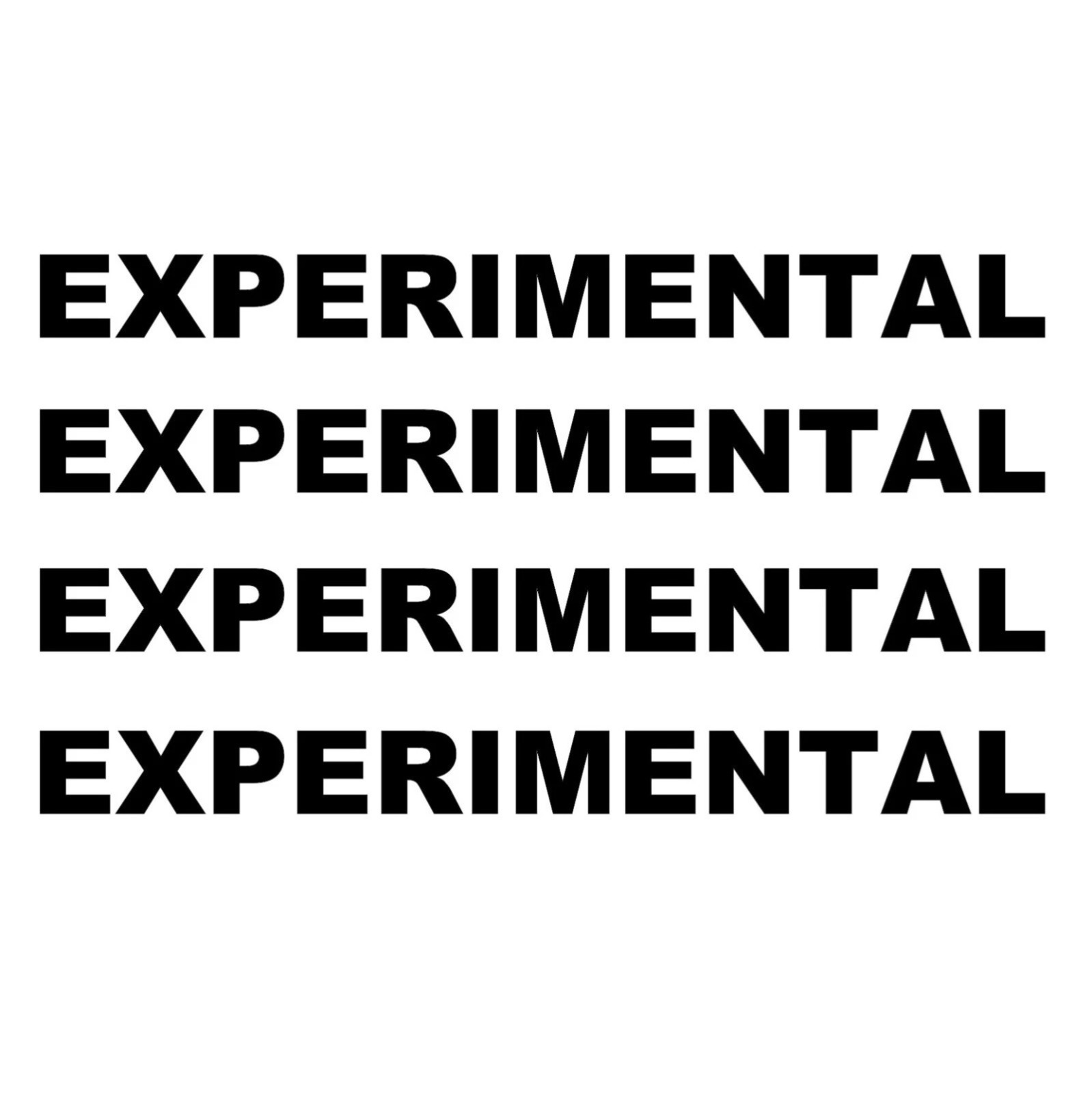 EXPERIMENTAL Text Decal Experimental Vinyl Sticker – ANY SIZE ANY COLOR