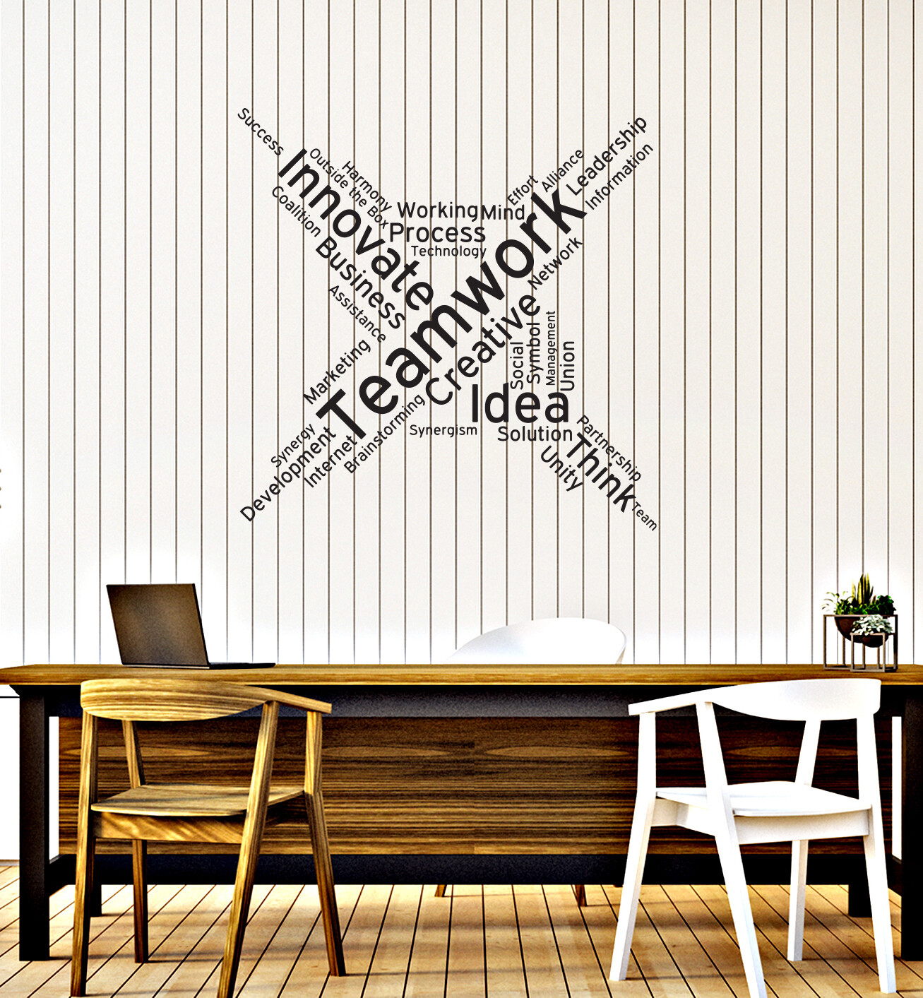 Vinyl Wall Decal Creative Teamwork Office Room Idea Decor Stickers (ig6146)