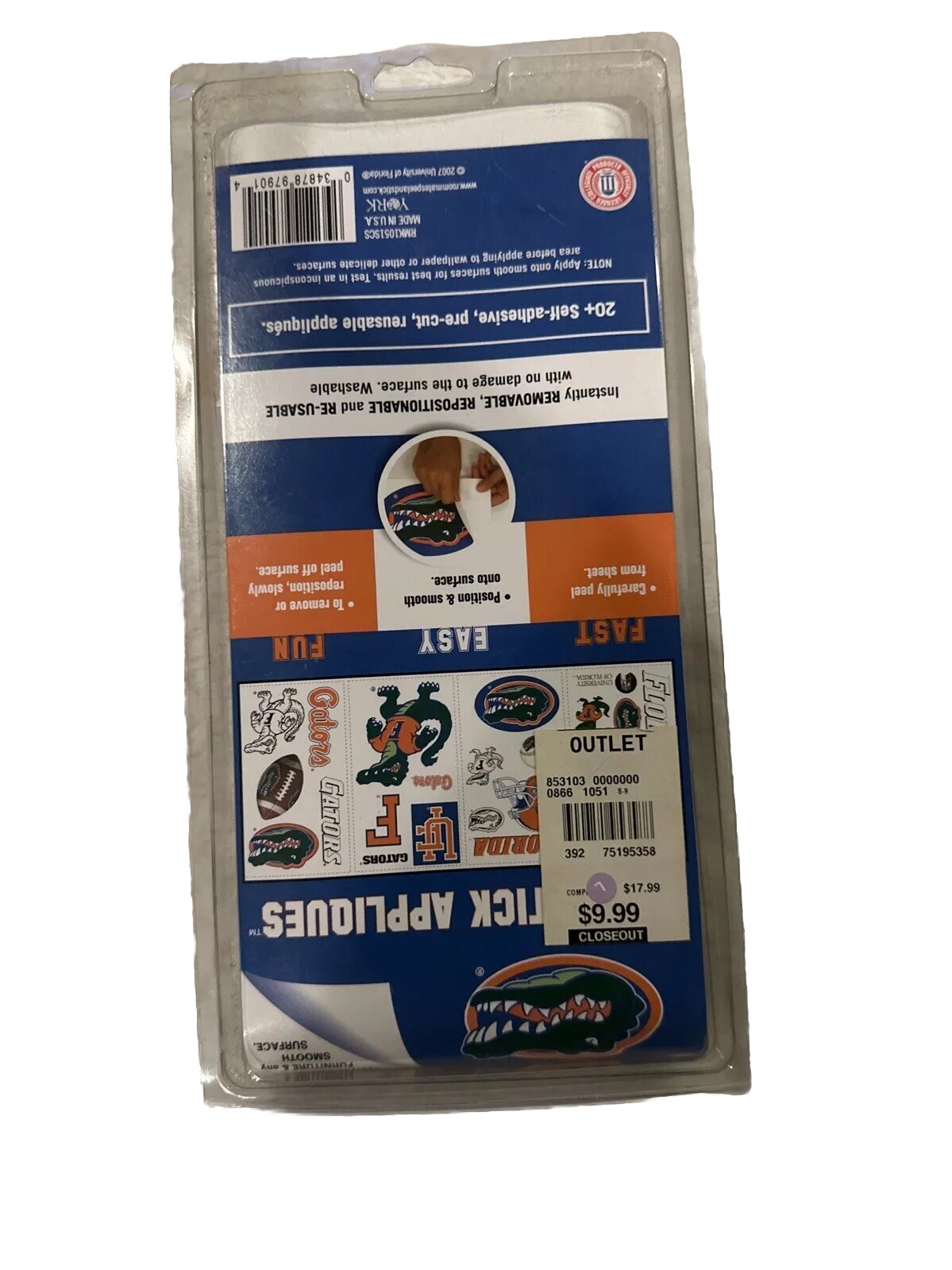 Florida Gator Peel and Stick Wall Decal