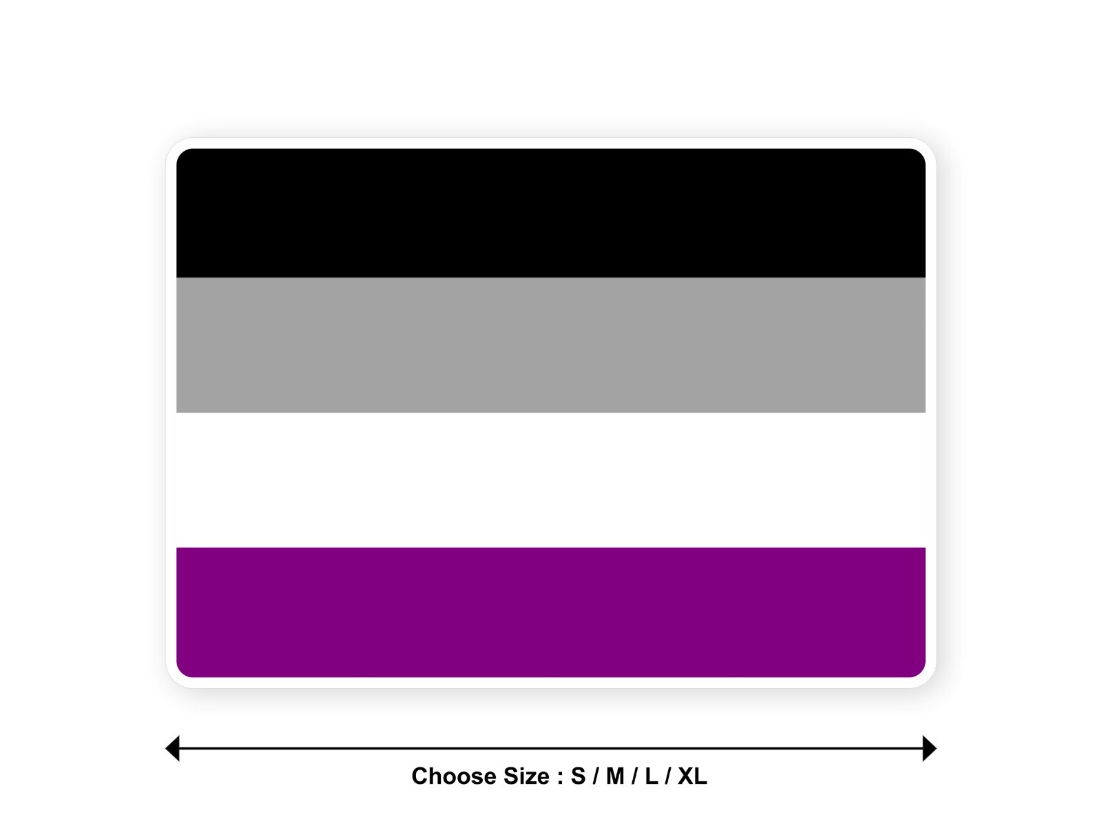 Sticker flag ASEXUAL lgbt lgbtqia pride rainbow 3,9′′(S) -11′′(XL) decal