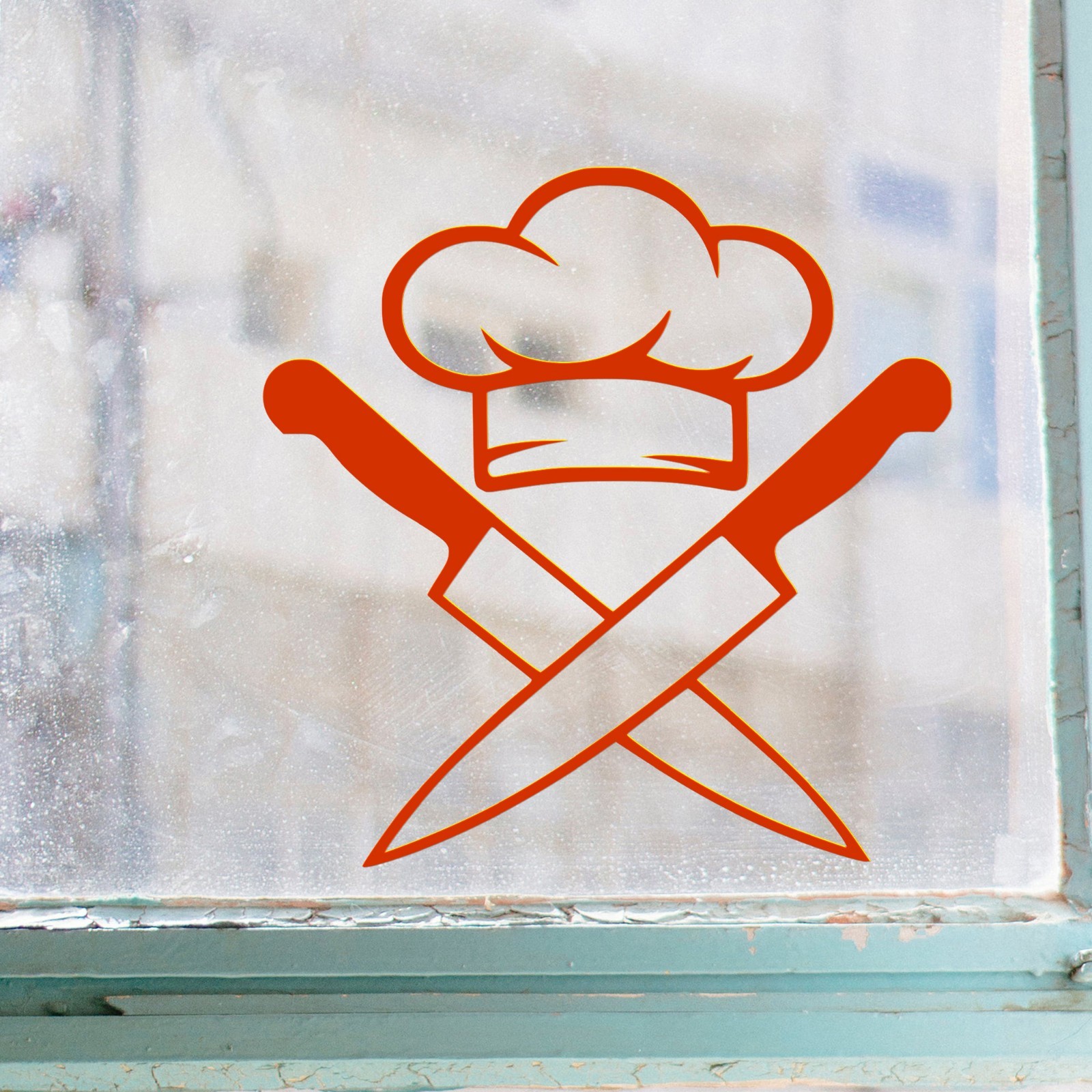 Crossed Kitchen Knives with Chef Hat Vinyl Decal – Cooking Culinary Sticker