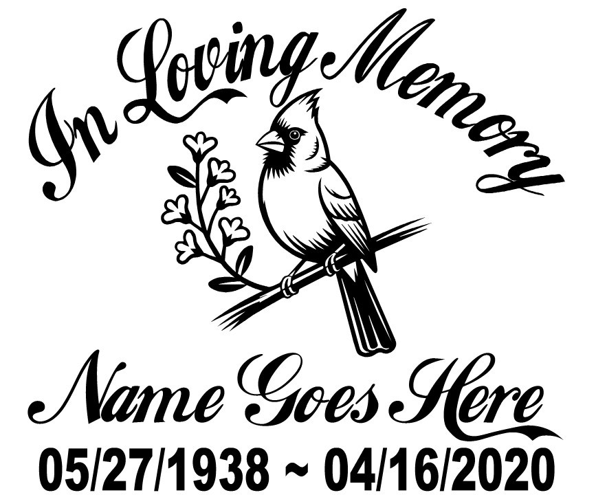 In Loving Memory Cardinal Decal Loved One Visits Bird Car Window Vinyl Sticker #