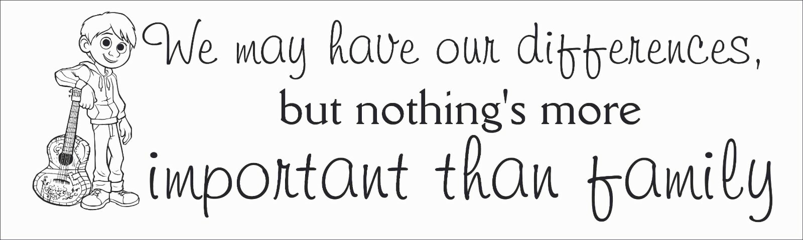 Miguel Coco Family Love Quotes Wall Decal – Home Bedroom Living Room Decoration