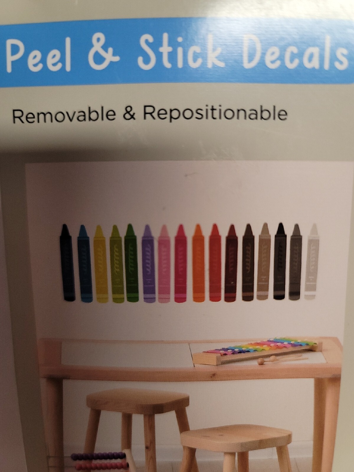 Peel and Stick Crayon Decals Blue Moon Studios 16 Decals