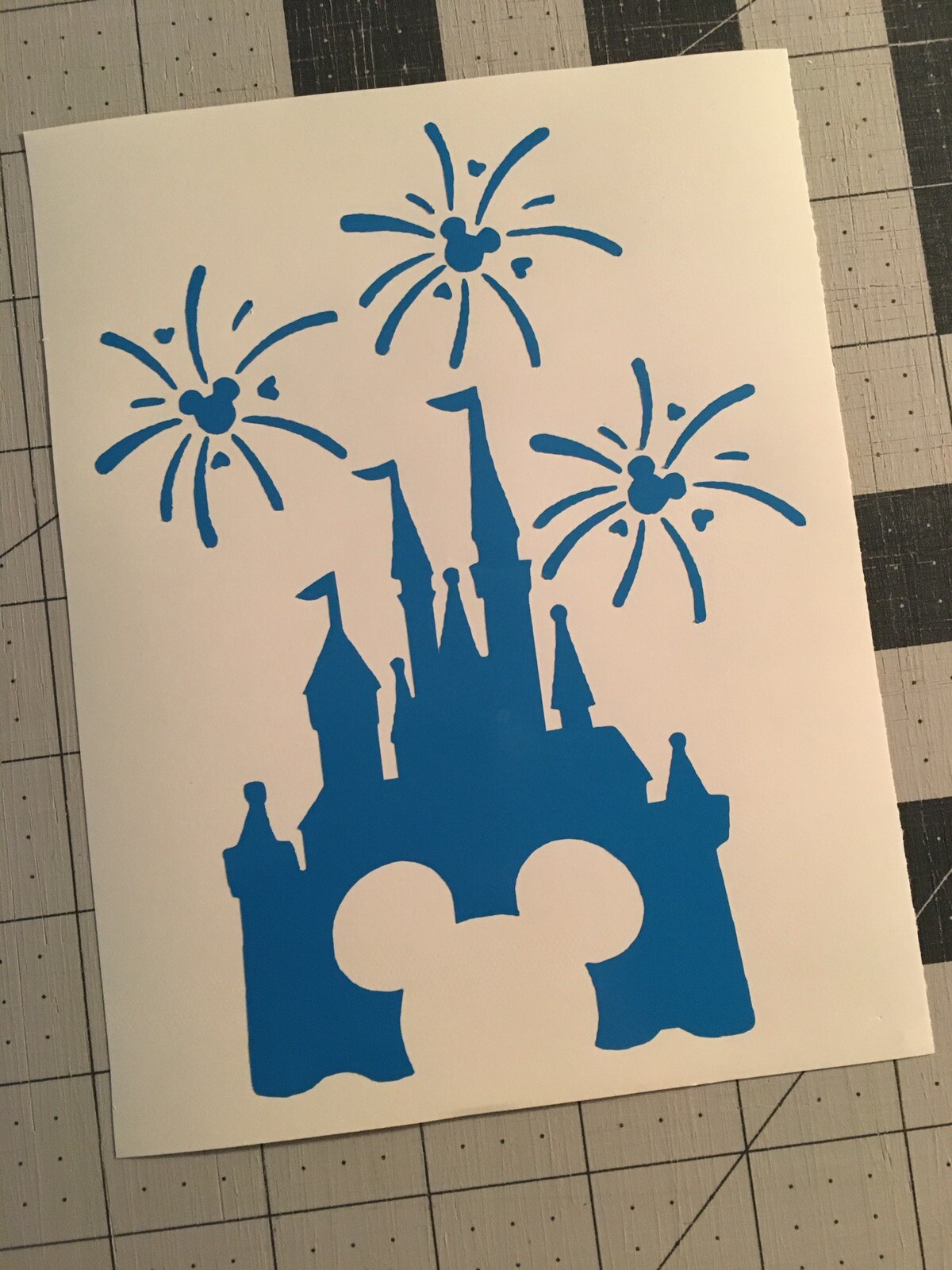 Vinyl Decal for Window – Cinderella's Castle w/ Fireworks, Mickey Mouse (Disney)