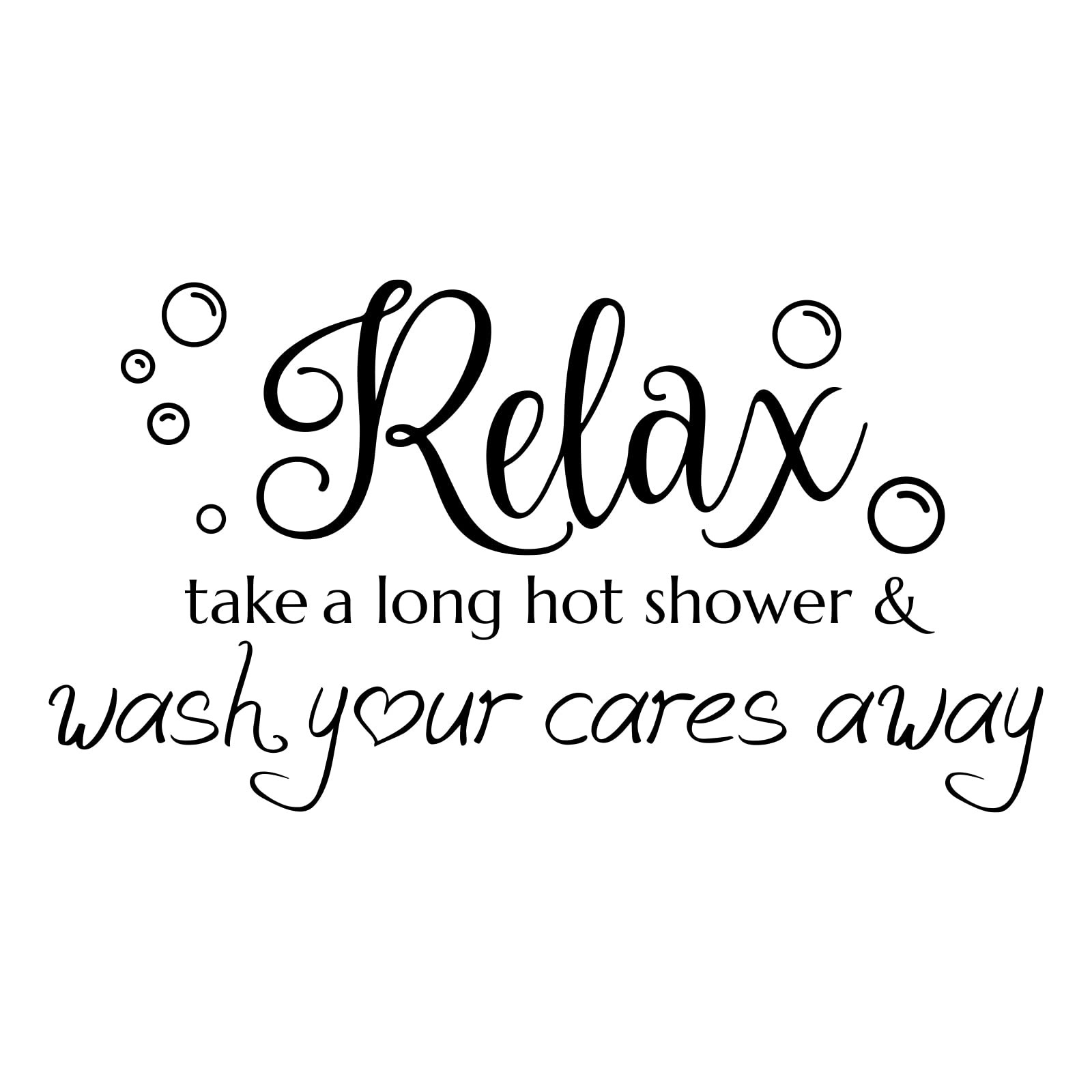 SUPERDANT Bathroom Wall Decals Relax Shower Door Decals Bath Wall Sticker for Do