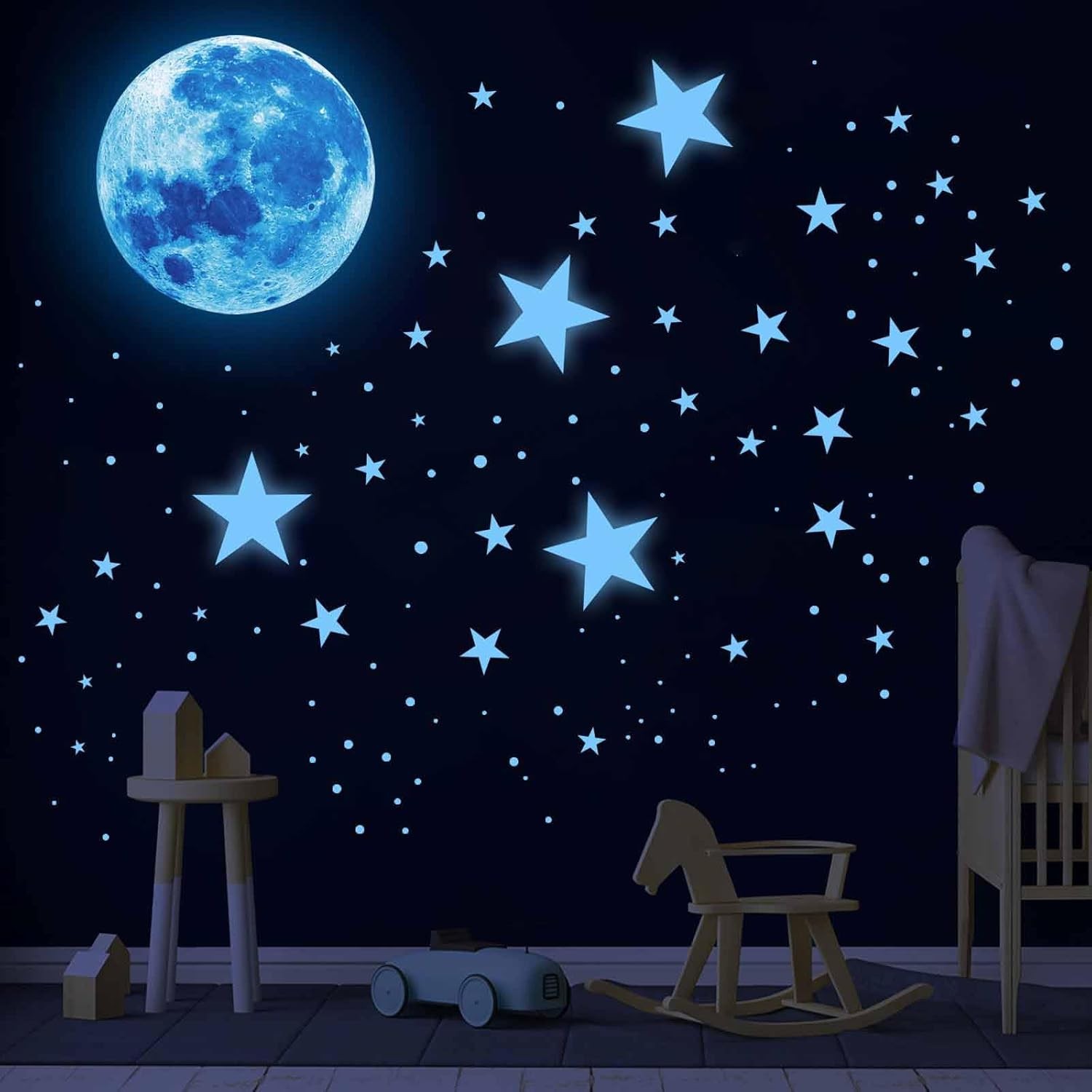 1078PCS Glow in the Dark Stars & Moon Stickers | Ceiling Wall Decals for Kids