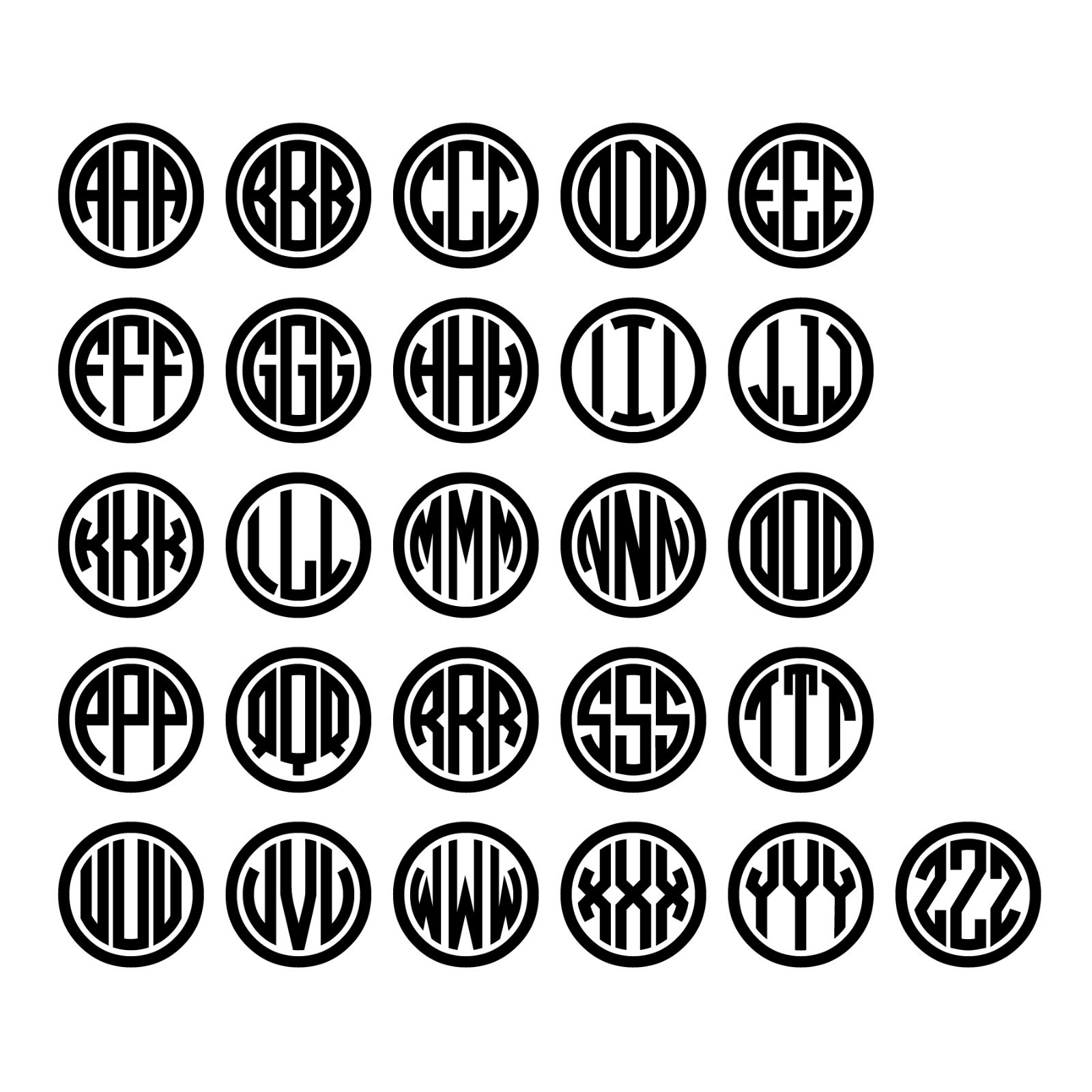 Glitter Circle Monogram Vinyl Decal Sticker for Yeti Tumbler iPhone Samsung