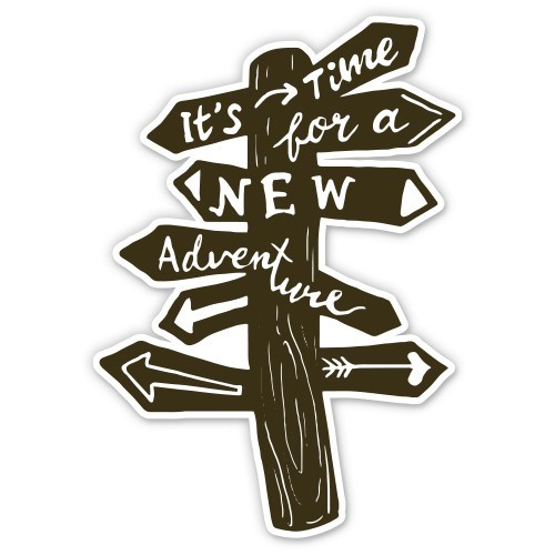 It's Time for a New Adventure Car Laptop Phone Vinyl Sticker – SELECT SIZE