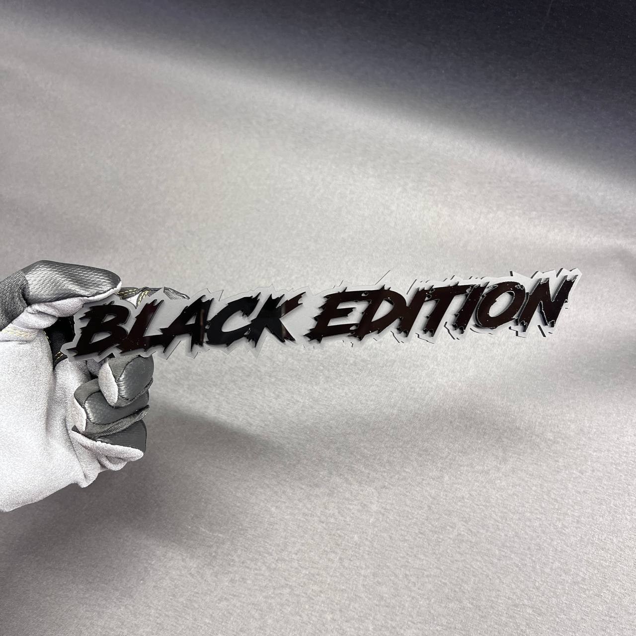 1x BLACK EDITION Custom Text 3D Acrylic Car Emblem Badge Multicolor Laser Cut