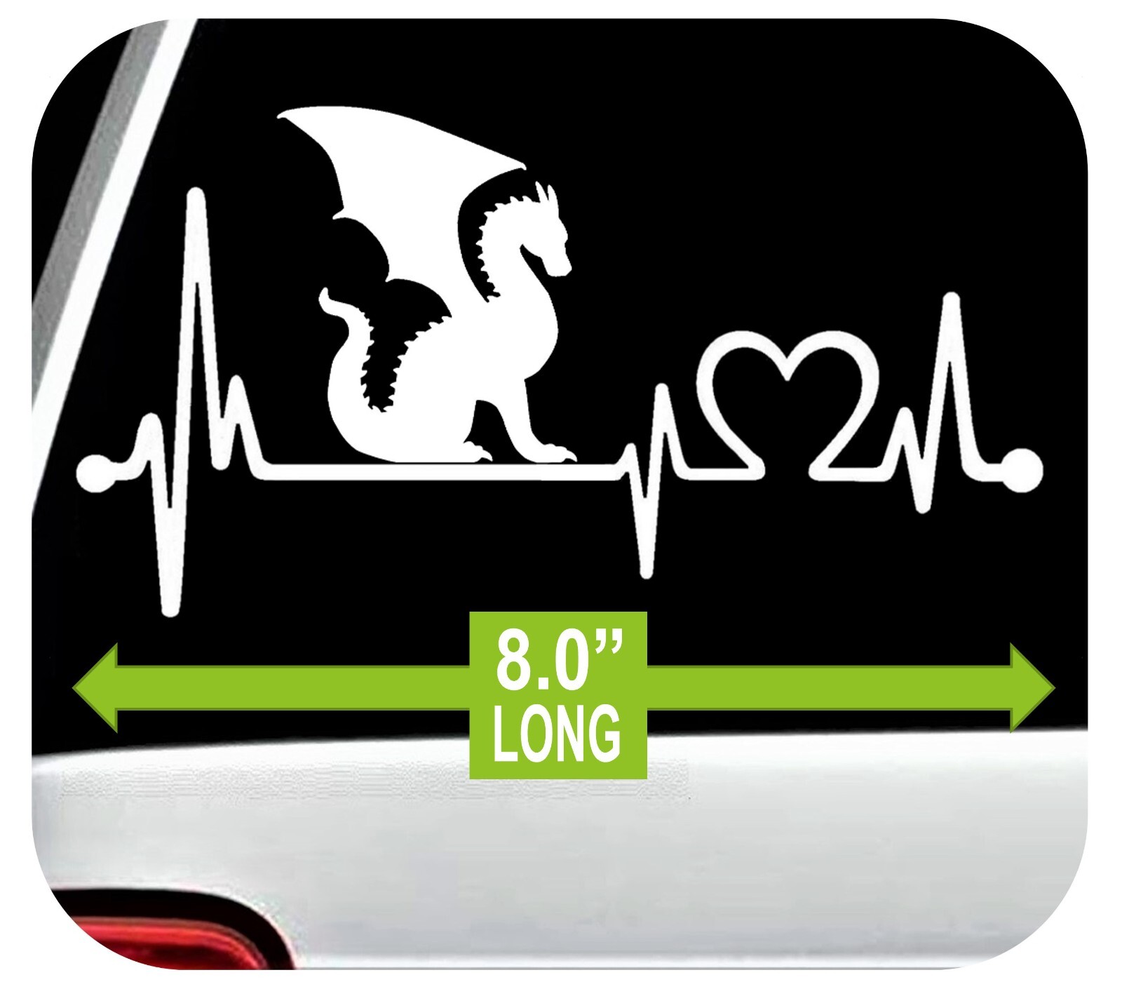 Wyvern Dragon Decal Sticker Heartbeat Medieval Dungeons Folklore Flying BG2006