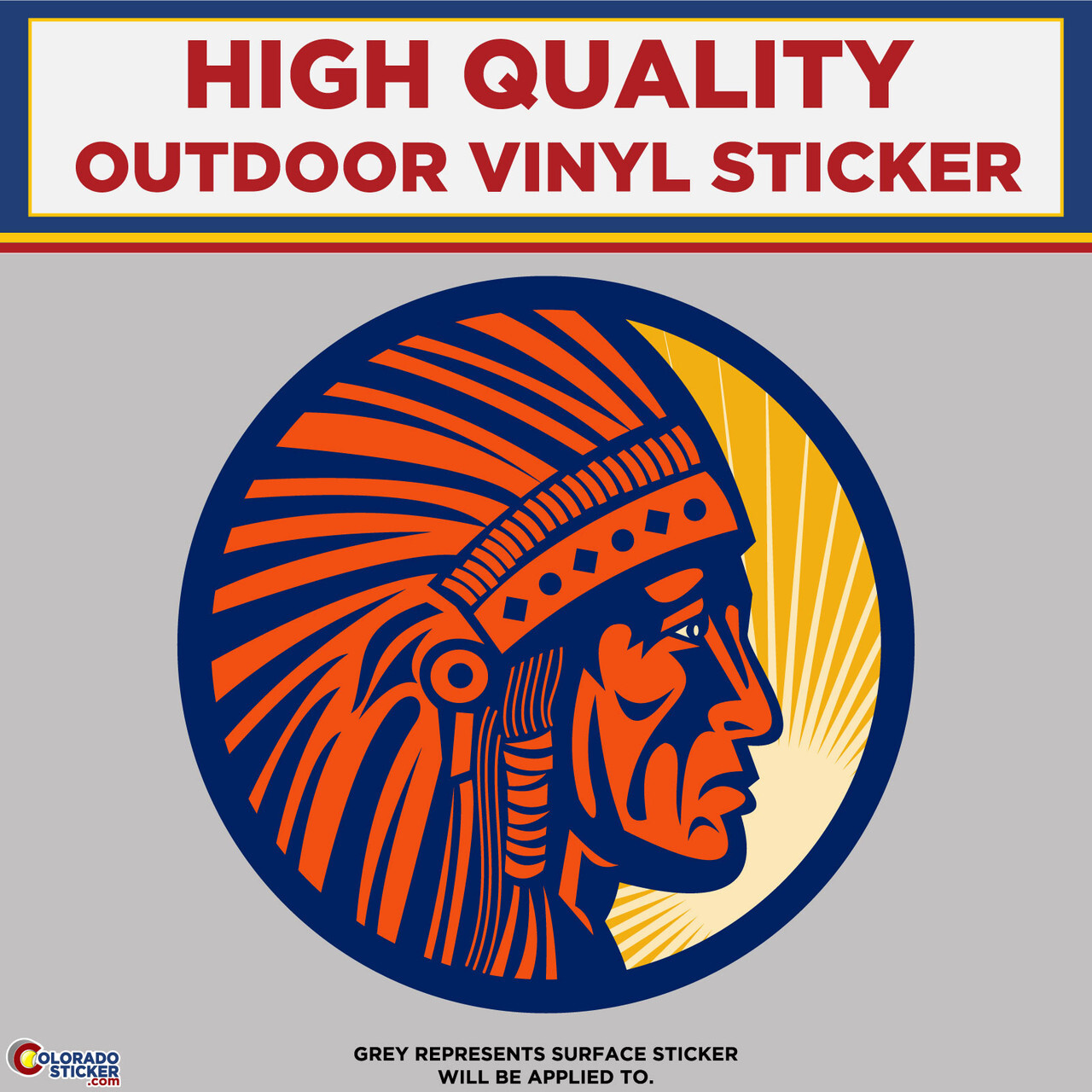Native American Chief Warrior, High Quality Vinyl Stickers