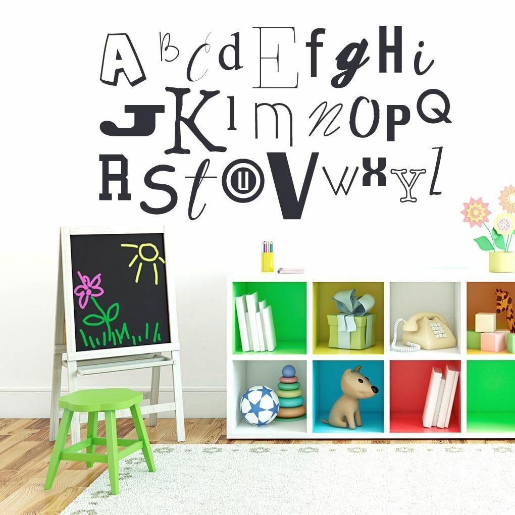 Alphabet Wall Decal – Kids, Nursery, Classroom, Playroom, Teacher, Wall Sticker