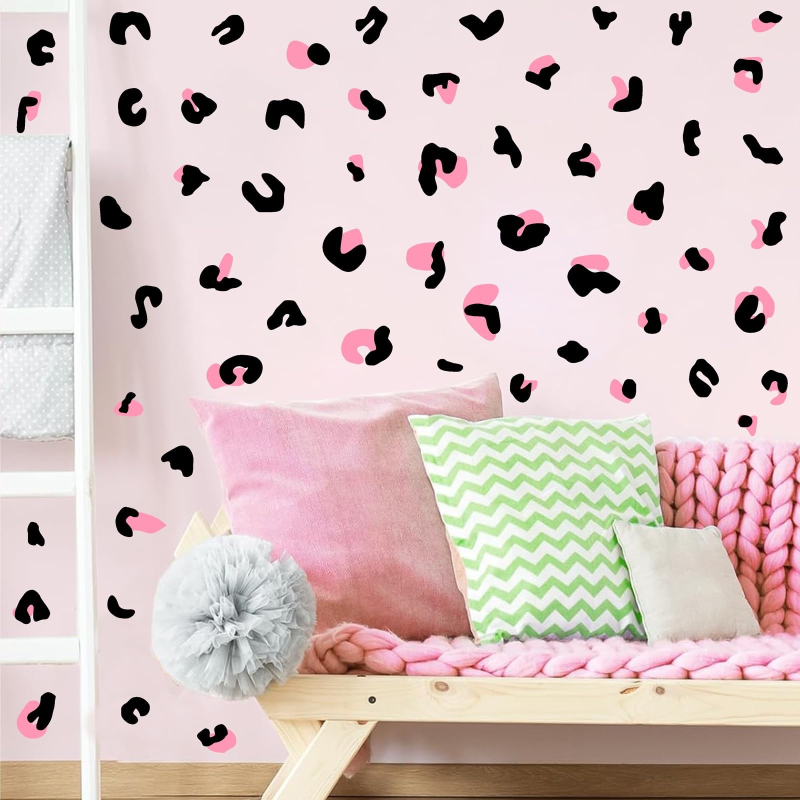 Leopard Print Wall Decals Peel and Stick Cheetah Pattern Sticker Animal Print…