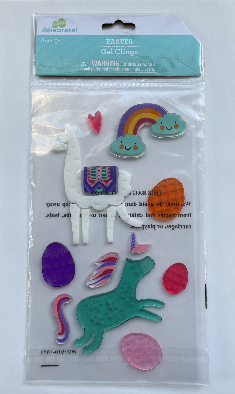 NEW MAGICAL Mystical Unicorn LLAMA Rainbow Window Gel Clings Decorations 17 pcs!