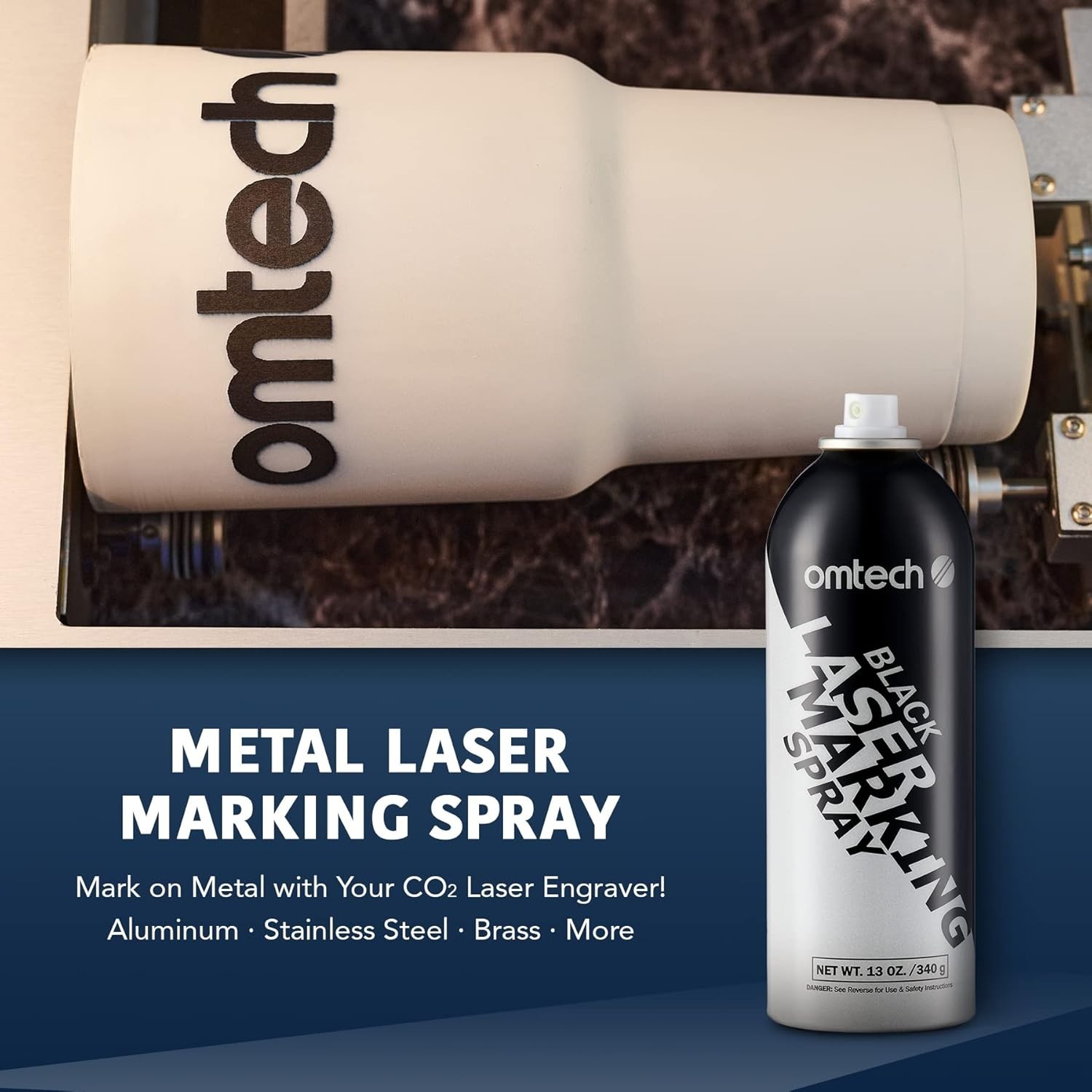 13oz Black Laser Marking Spray for CO2 Laser Engraver Metal Engraving