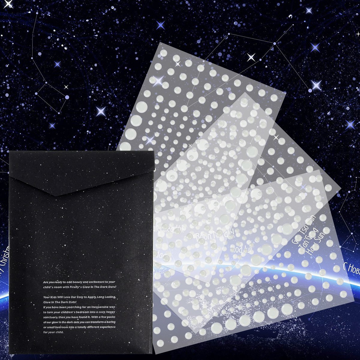 606 Pcs Realistic 3D Domed Glow In The Dark Stars Dots for Starry Sky Home Decor
