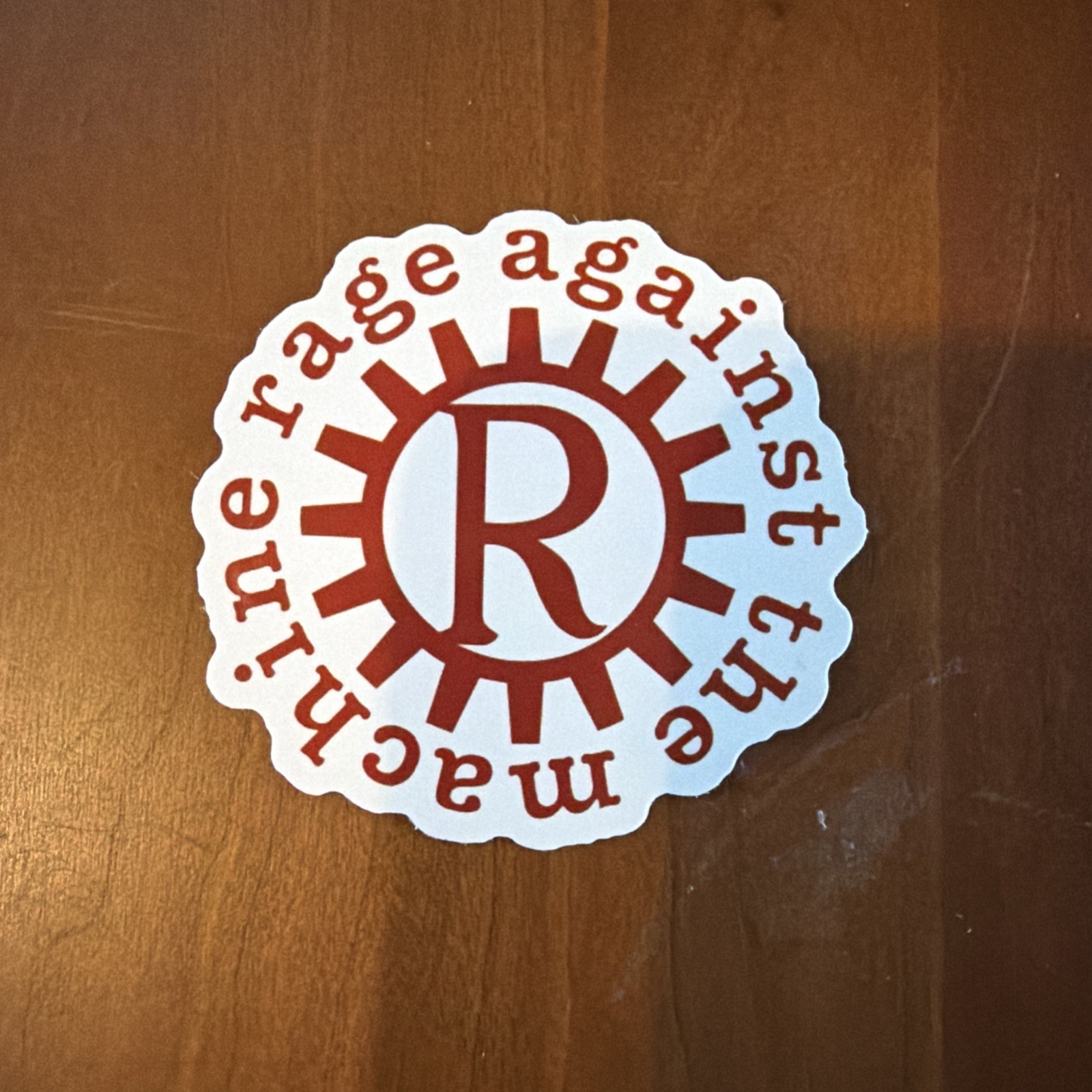 Rage Against the Machine Logo Sticker Red White Metal Rock Band Music Decal