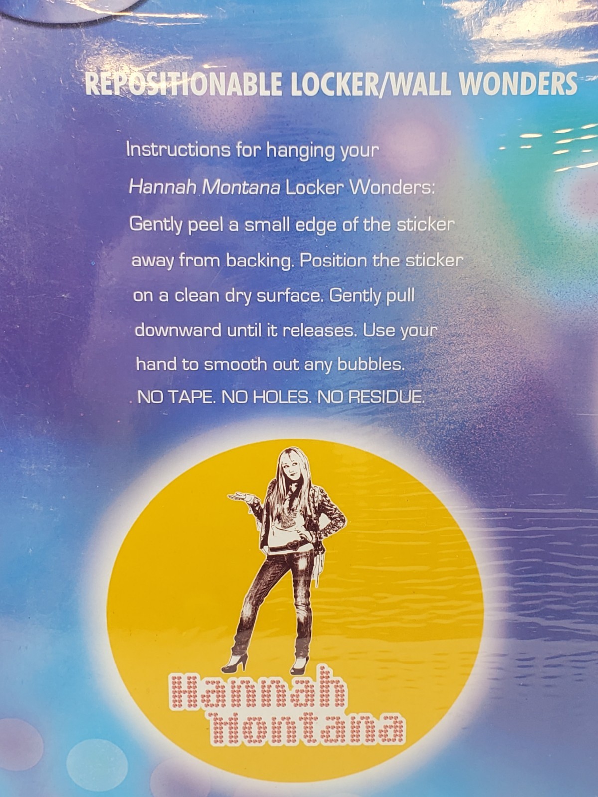Hannah Montana Locker Decal Stickers Wall Wonders No Tape No Holes Set
