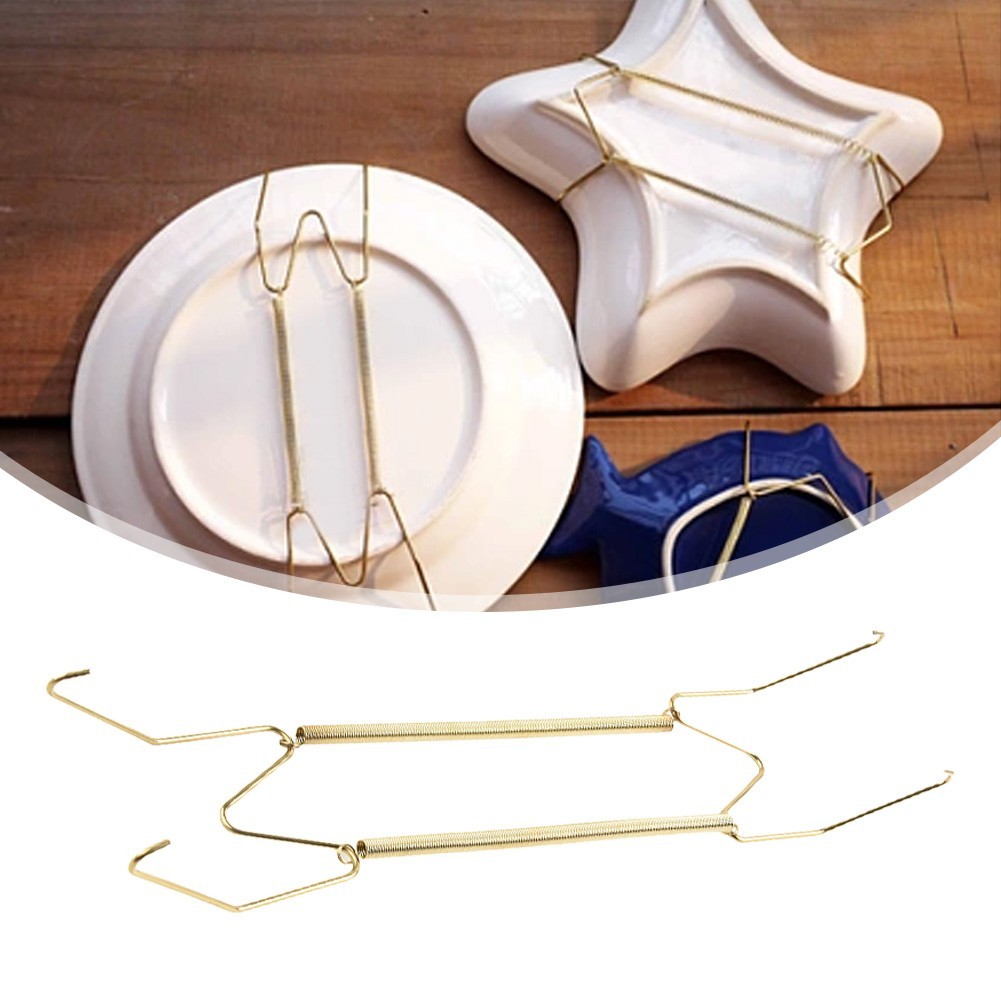 Dish Holder Hangers Display Gadget Gold Hook Wire 8/10/12/14/16inch Decor