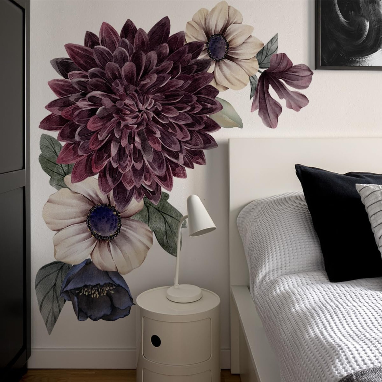 Large 3D Boho Floral Flower Wall Decals for Girls Bedroom Home Backdrop Decor…