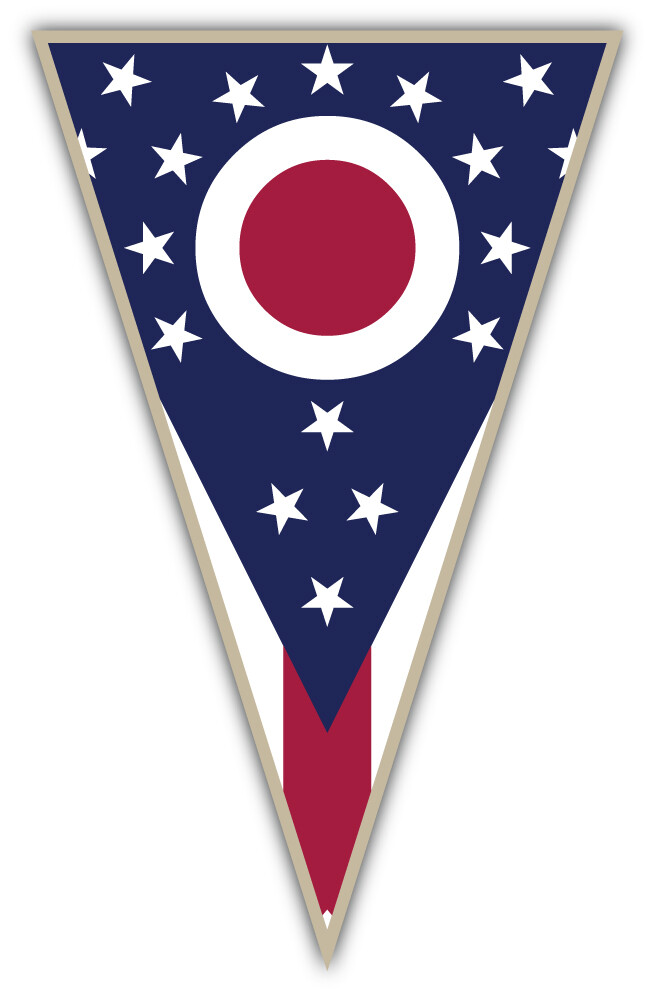 Ohio USA State Flag Car Bumper Sticker Decal "SIZES"