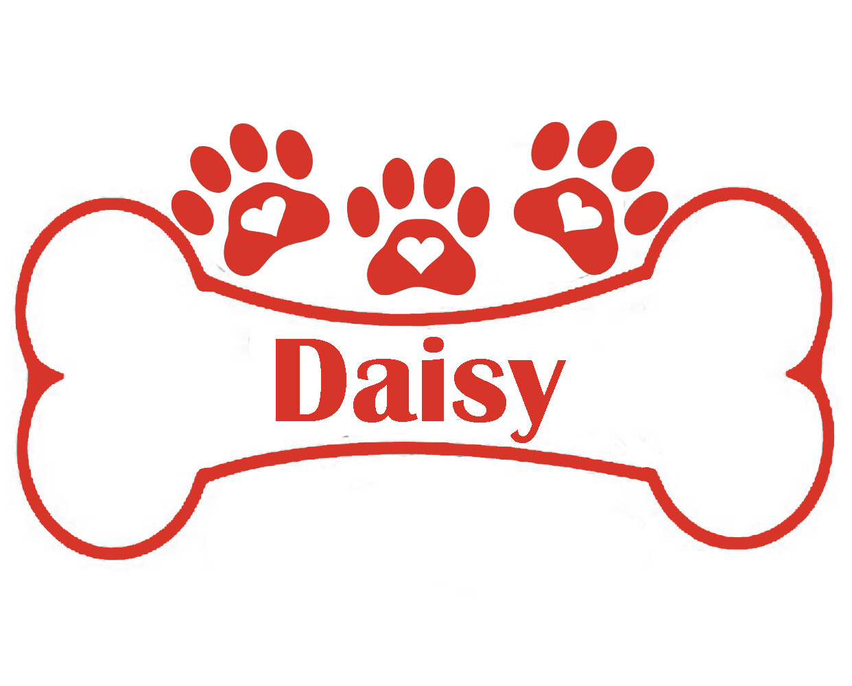 ANY NAME Dog Bone heart paw PrintVinyl Decal Sticker Car Wall Tumbler Cup Choice