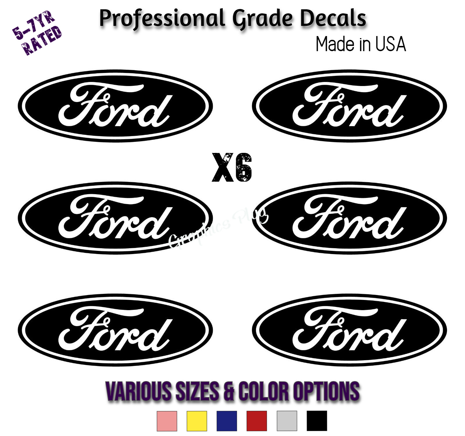 Small Ford Logo 6 Small Vinyl Decals Sticker decal 2" 3" Ford Symbol Stickers