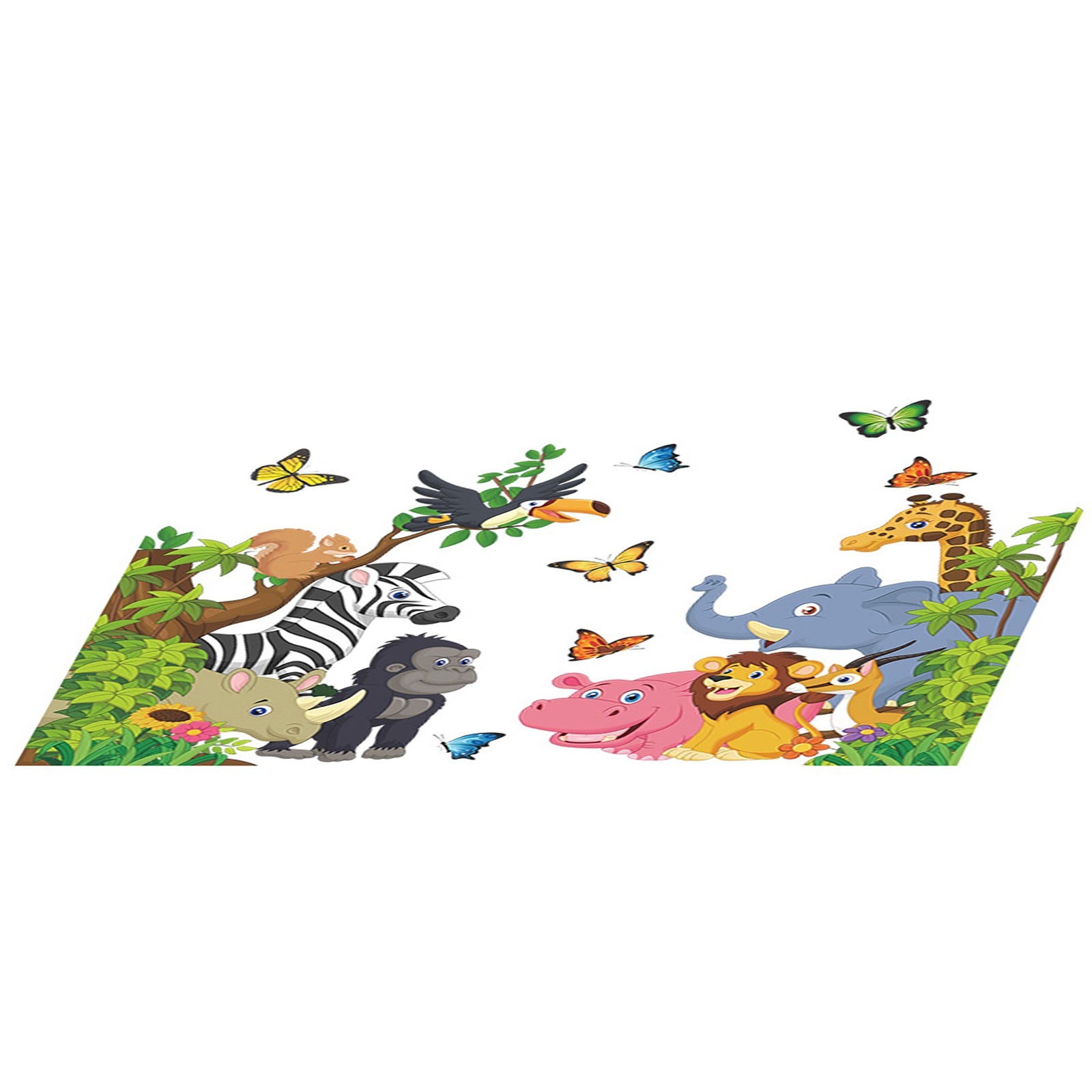 Vinyl Decal Wall Sticker Jungle Animals Living Room PVC Playroom Removable Room