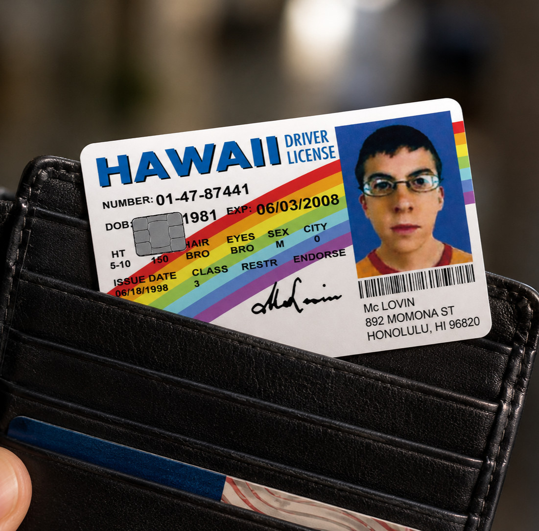 McLovin ID Credit Debit Card Skin Cover Sticker Chip Funny Decal – 2 Pack
