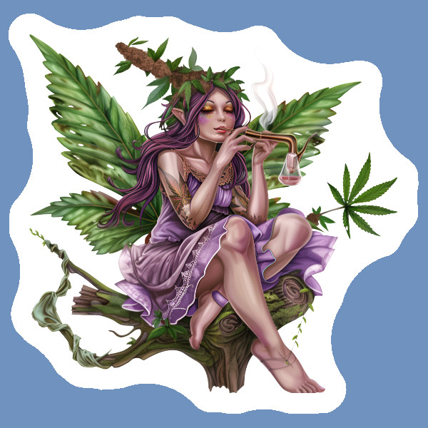 Fairycore Weed Decal Stoner Vinyl Sticker Marijuana 420 Weatherproof Sticker