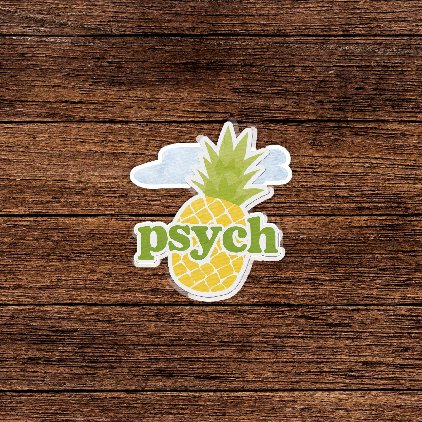 Watercolor Psych Pineapple Sticker – Tropical Fruit Vinyl Decal for Laptop, 605