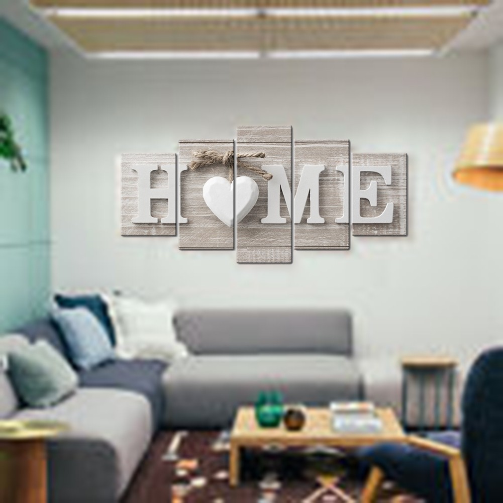 Abstract Unframed Canvas Wall Art Set 5 Pieces for Contemporary Home Decor