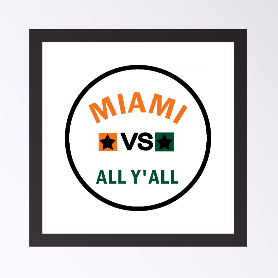 Miami – VS All Y'all – 4" Handmade Vinyl Decal Vehicle Laptop Cooler Grill Decor
