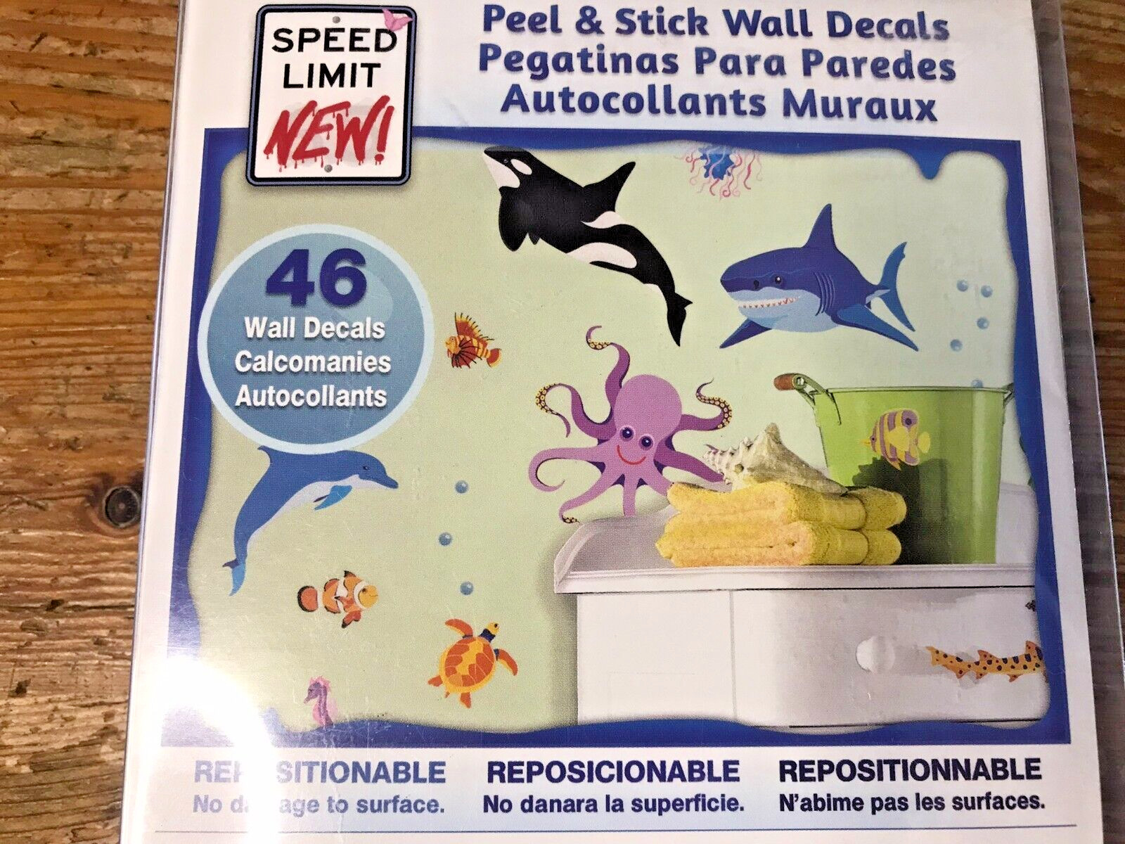 Ocean Animals Wall Graphics Kids Room Bathroom Decals New Sticker Set RoomMates