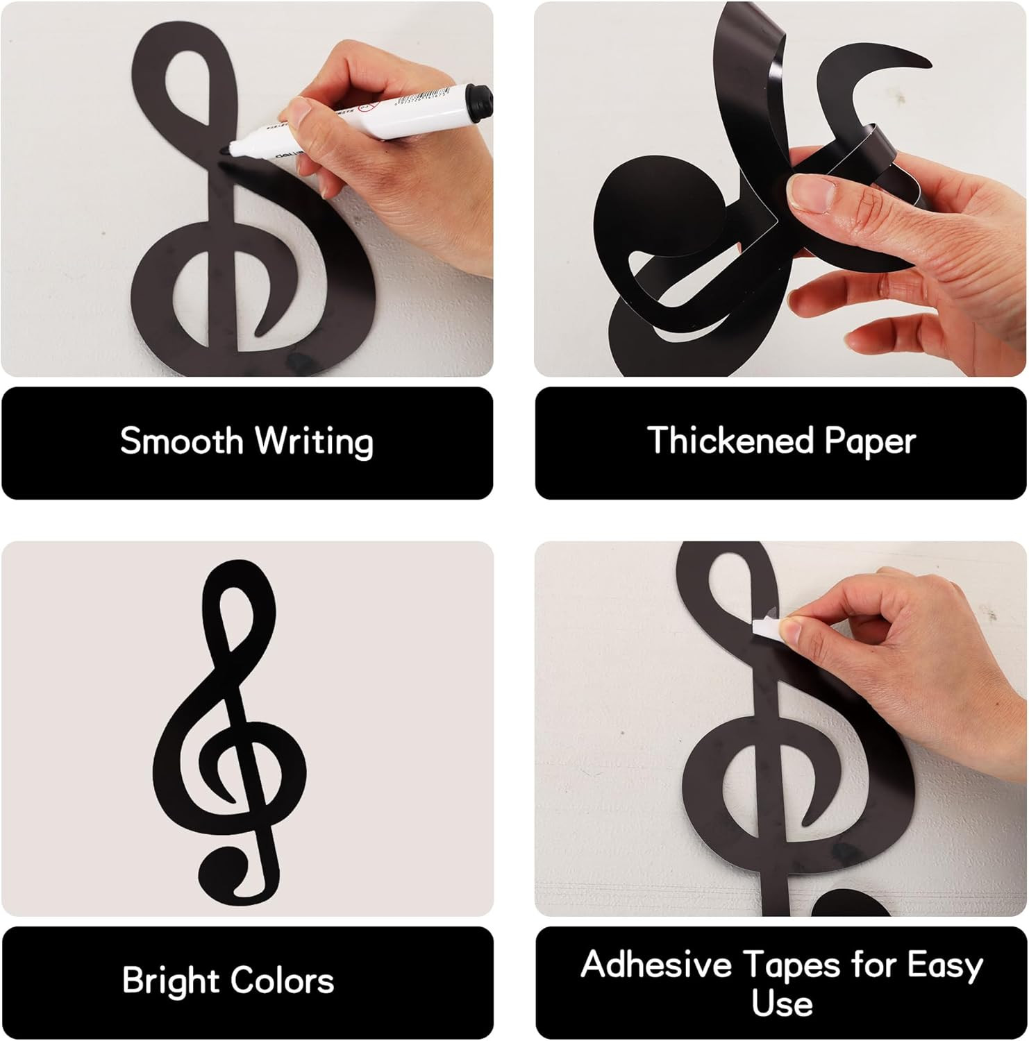 48 Pcs Music Notes Cutouts for Party Music Wall Decor,Double-Side Musical Notes