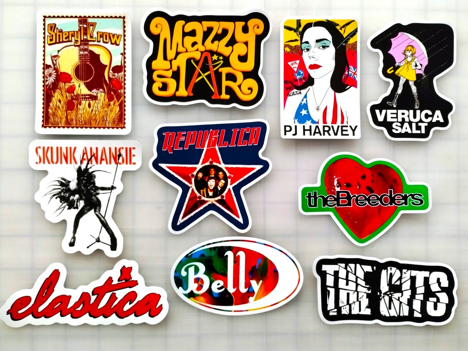 Women Of The 90's Sticker Lot (10 Pack) SET 2 pj harvey mazzy star veruca salt