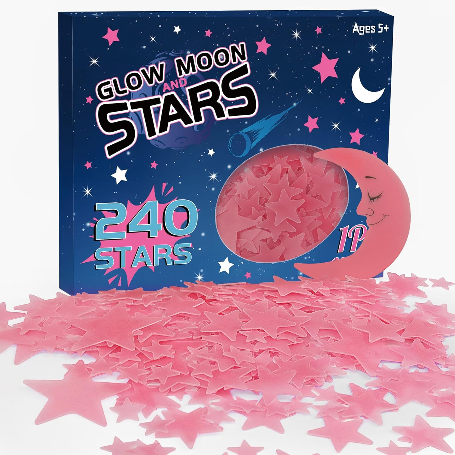 241PCS Glow in the Dark Stars Stickers for Ceiling Wall Room Decor – Green