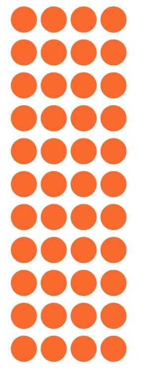 3/4" Orange Round Vinyl Dots Stickers Color Coding Inventory 3/4 Inch Dot