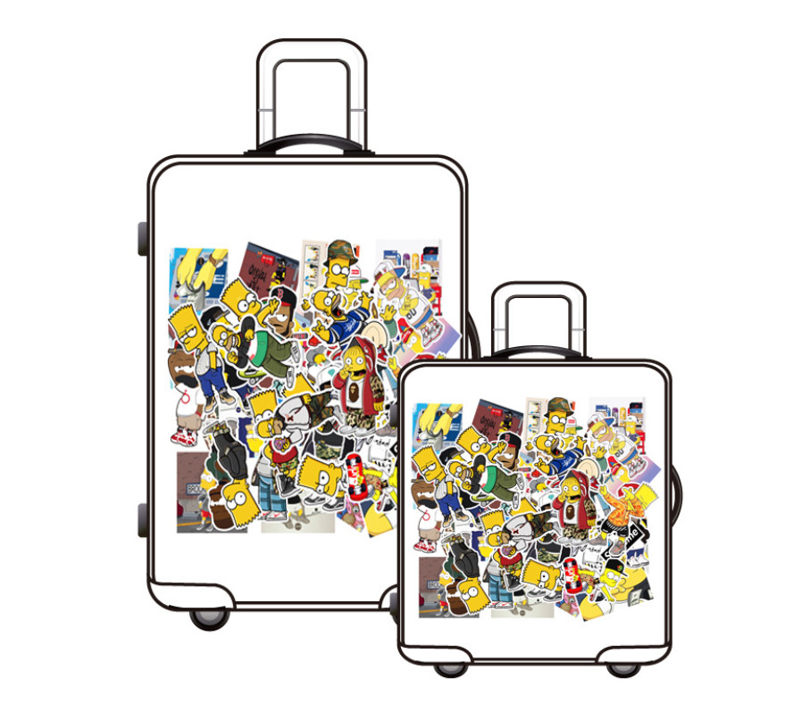 50 Pcs Stickers The Simpsons Character Luggage Skateboard Car Laptop Phone Vinyl