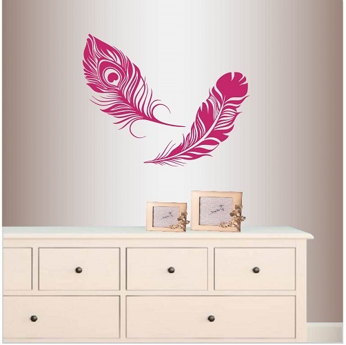 Wall Vinyl Peacock Feather Bird Any Room Decor Design Wall Sticker 476