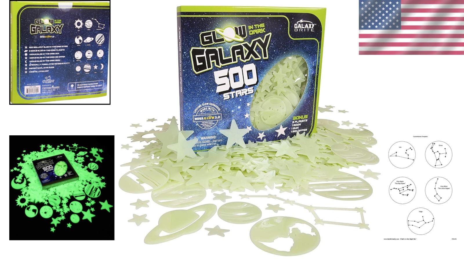 Glow in the Dark Stars for Ceiling – 500 Count