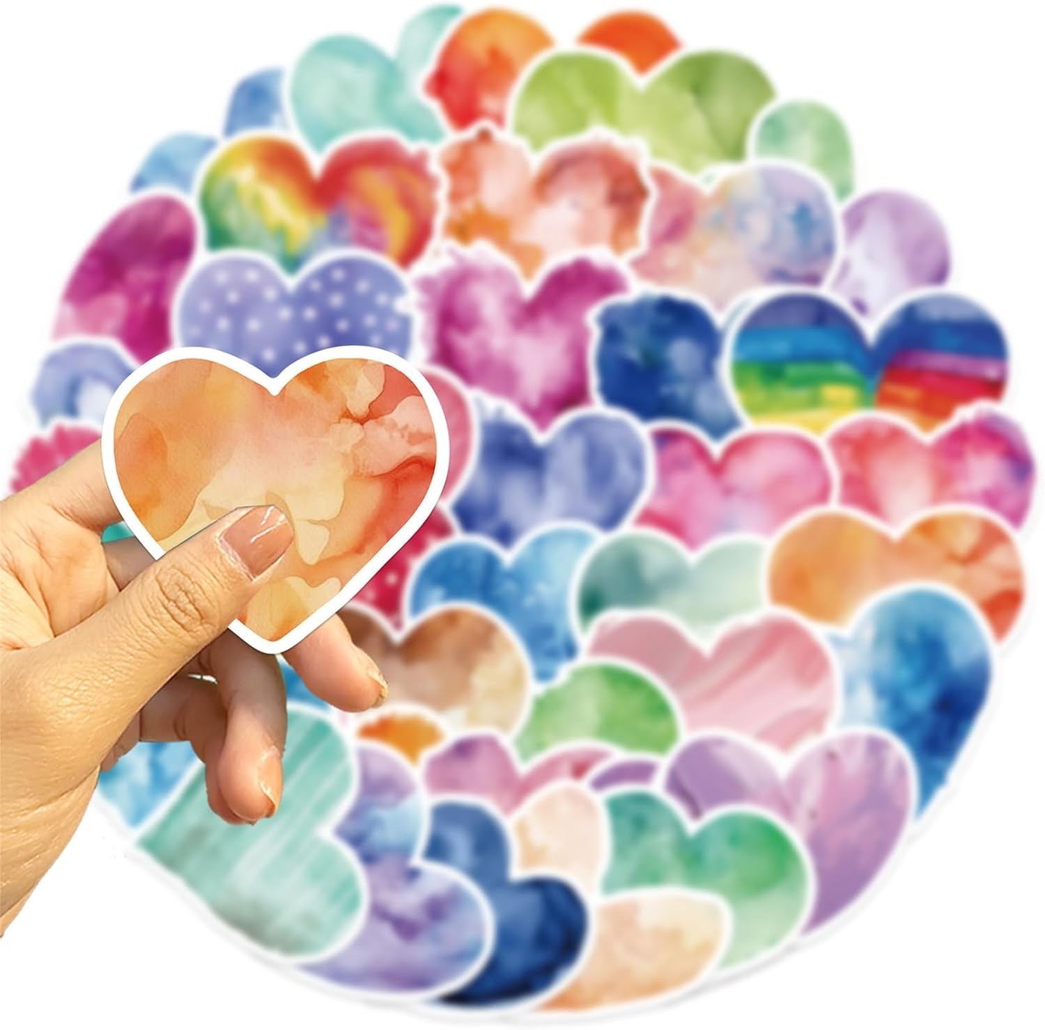 50pcs Love Heart Stickers for Teens Adults Kids Vinyl Waterproof Colorful Hea…