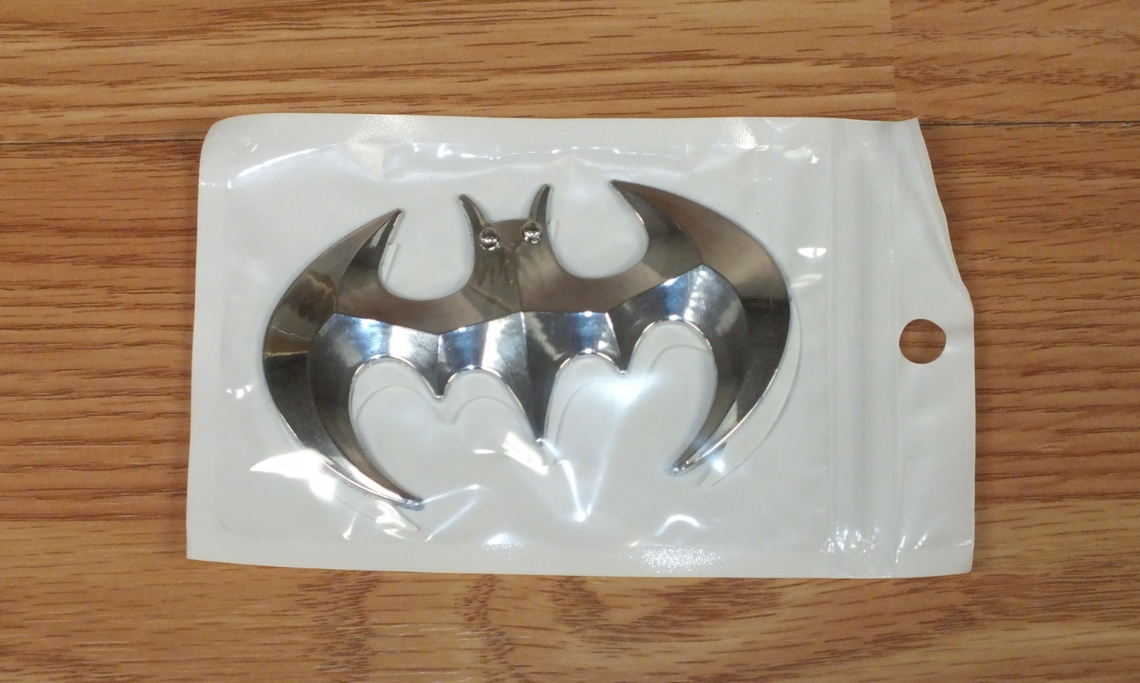 Unbranded Metal Batman Logo Emblem Sticker w/ Momo Adhesive Double Sided Tape