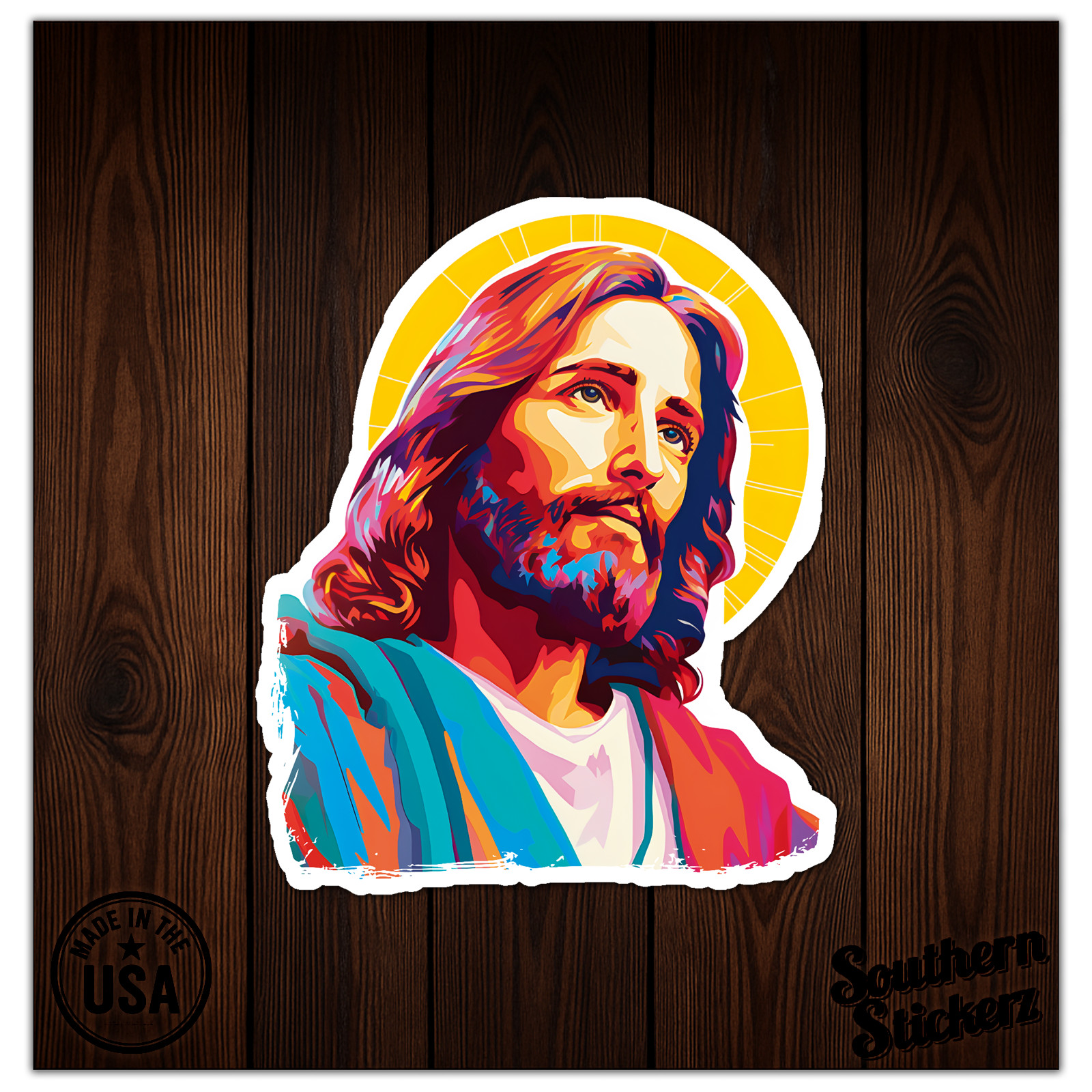 Jesus Christ Halo – Vinyl Decal Sticker – Car Window Laptop – ebn9985