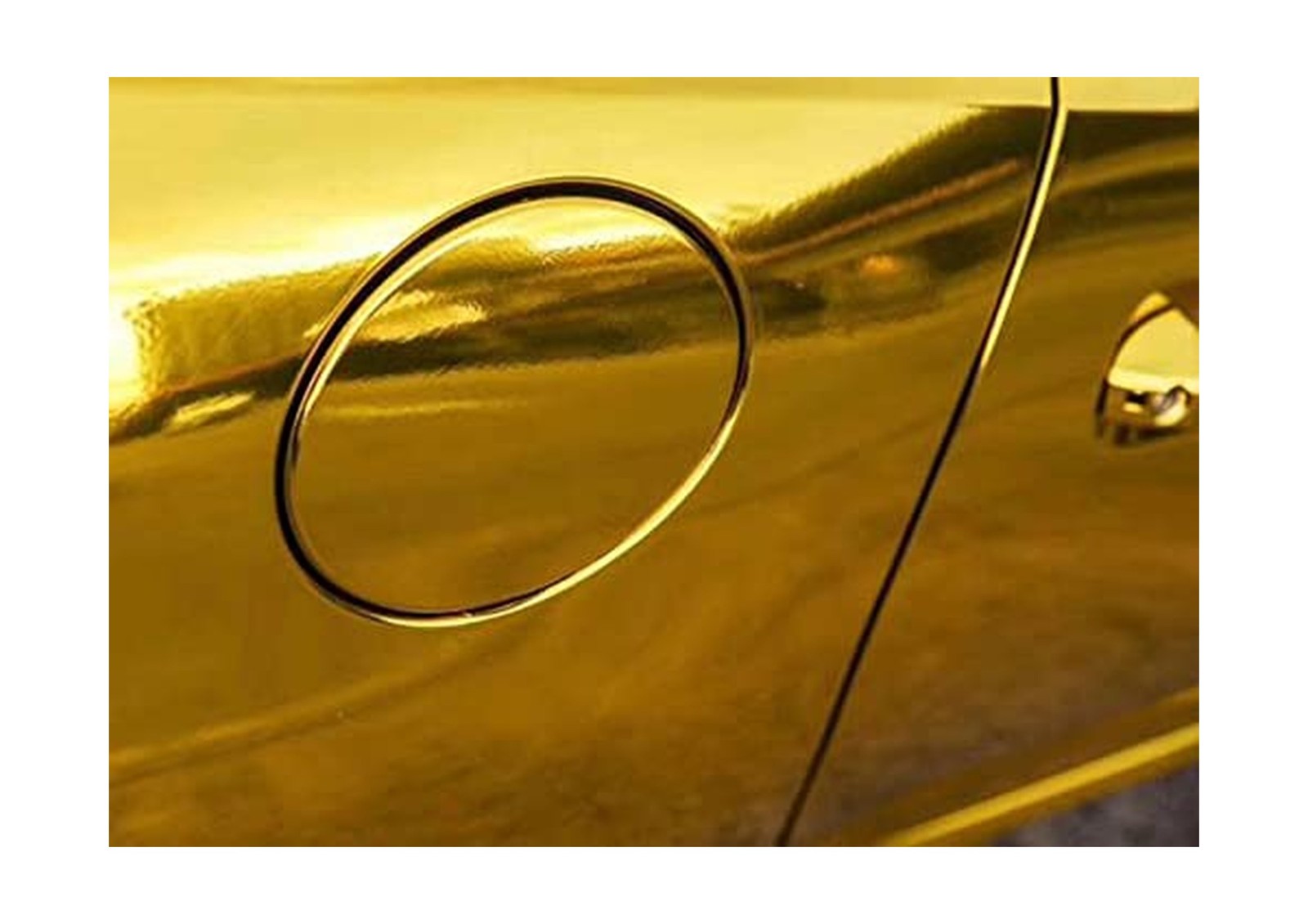 Gold Chrome Mirror Car Vinyl Wrap High Stretchable Film Auto Reflective Stick…