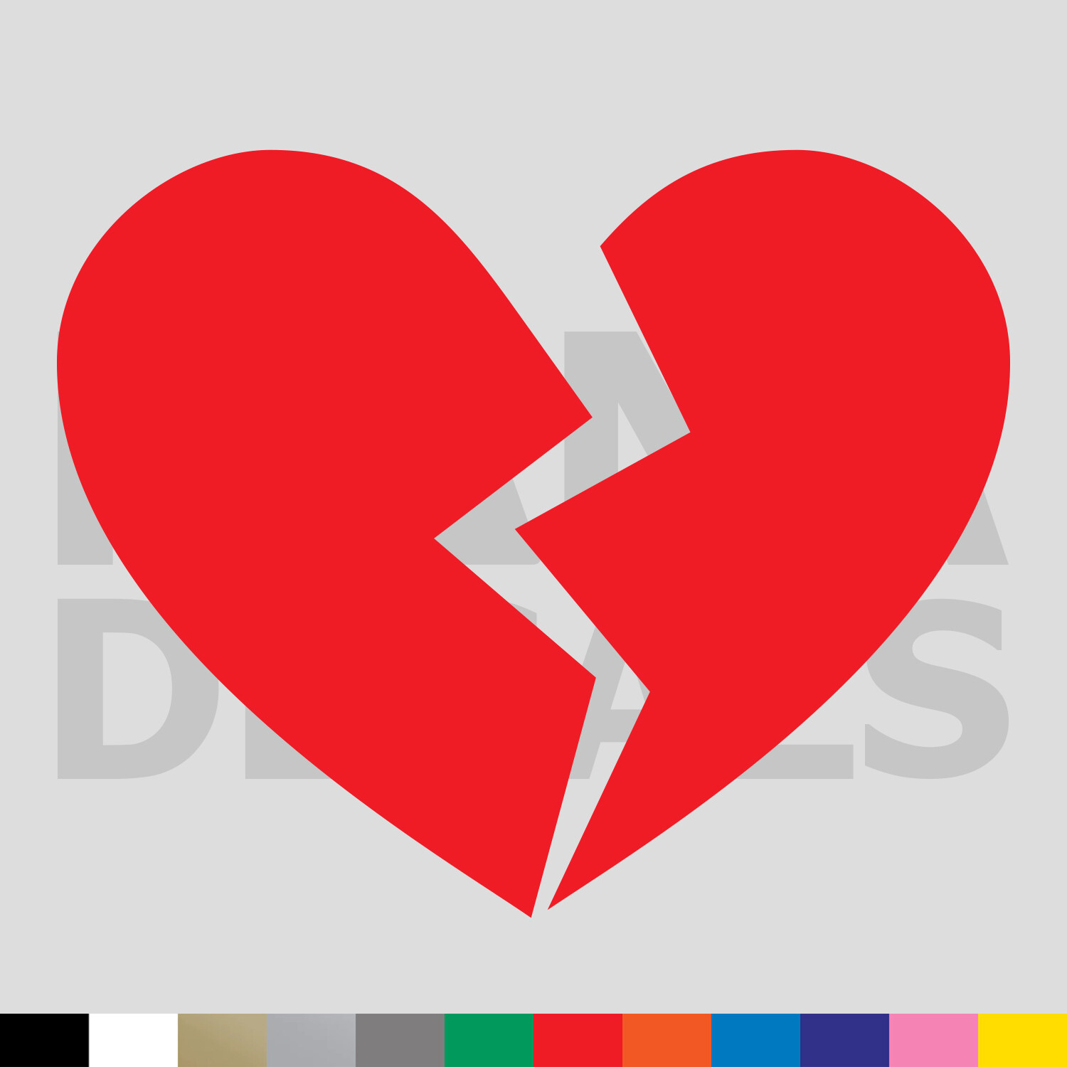 Broken Heart Vinyl Die Cut Decal Sticker – Love Cute Sad Break Heartache
